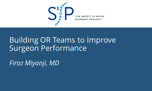 Building OR Teams to Improve Surgeon Performance